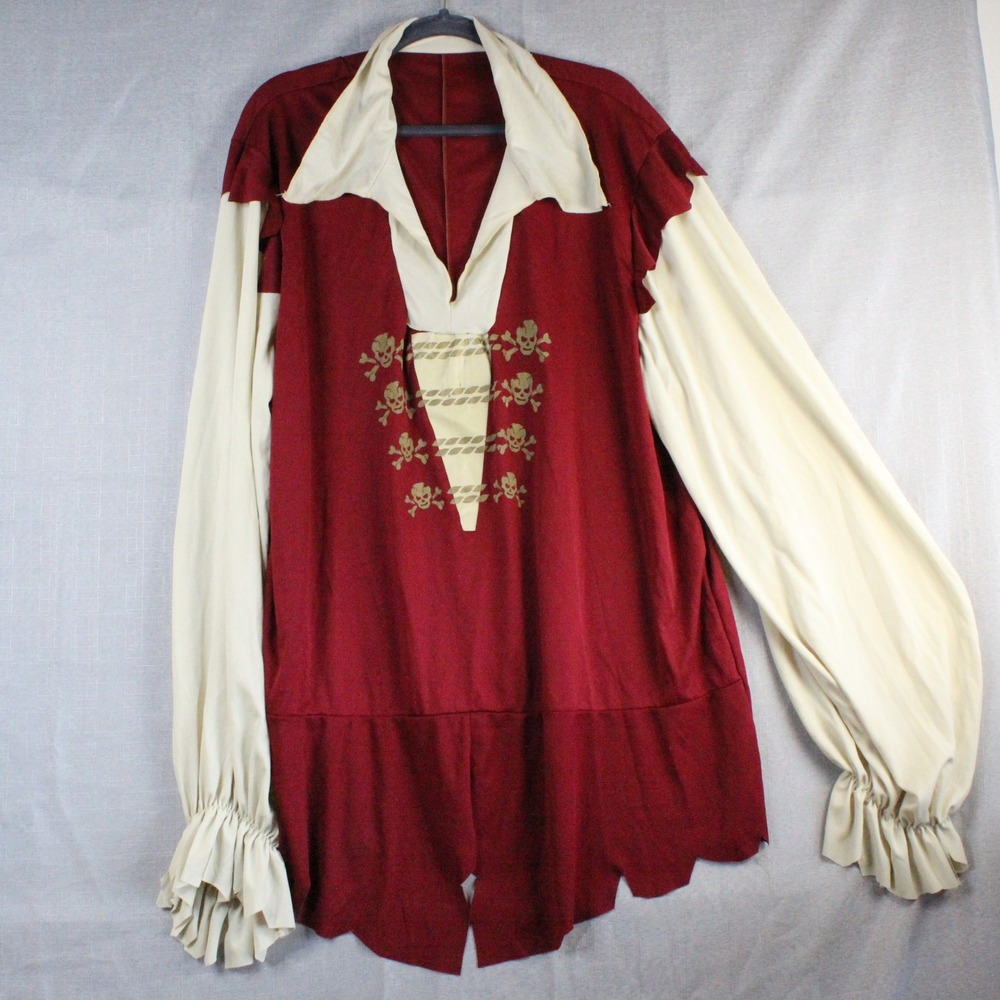 Rubies Pirate Costume Shirt Set 2XL Burgundy Renaissance Cosplay Gorpcore Y2K